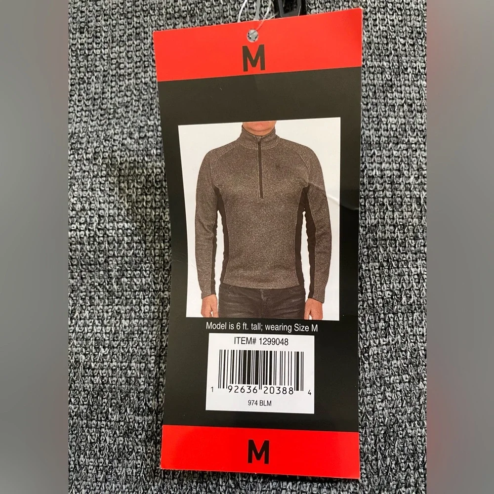 NWT Spyder‎ Men’s Size Medium Gray/Black Outbound 1/4 Zip Pullover Sweater